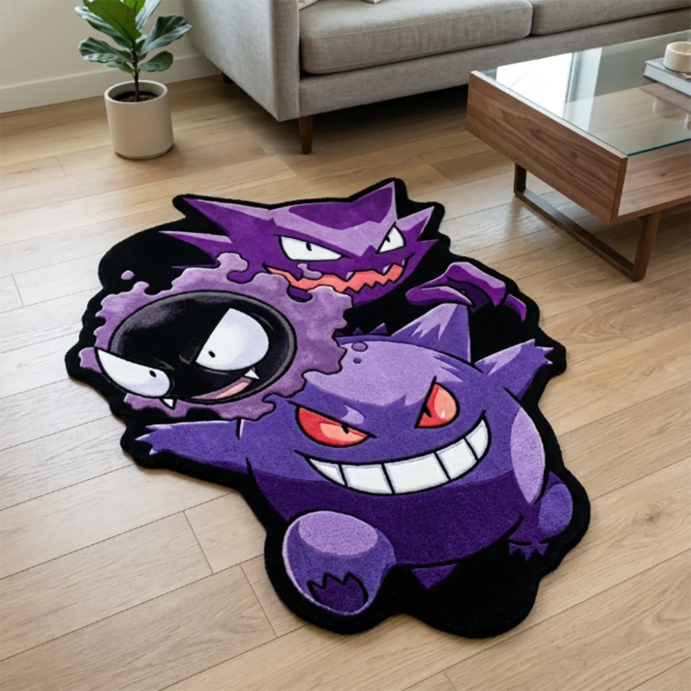 Tapis de Sol Pokémon Ectoplasma & Évolutions – Forme Découpée Moelleux & Antidérapant