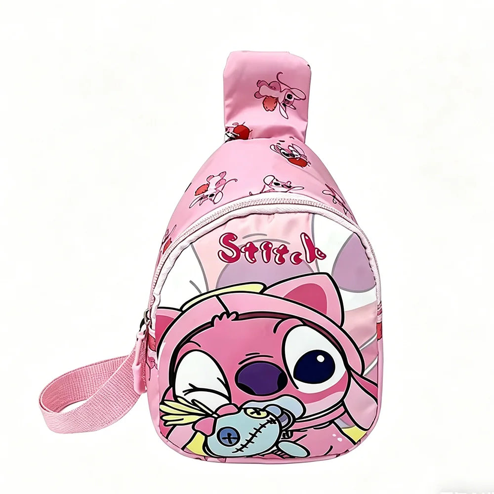 Sac de Poitrine Stitch & Angel – Sac Bandoulière Décontracté pour Enfant & Adulte