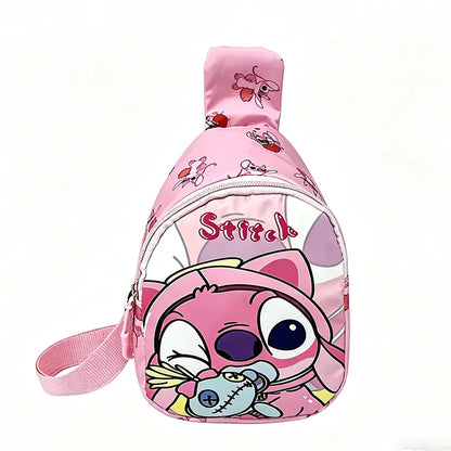 Sac de Poitrine Stitch & Angel – Sac Bandoulière Décontracté pour Enfant & Adulte