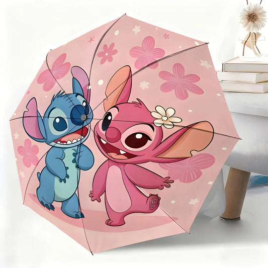 Parapluie Automatique Stitch & Angel – Parapluie Pliable Disney 8 Baleines