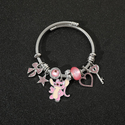 Bracelet à Breloques Stitch & Angel – Style Disney pour Femme et Fille