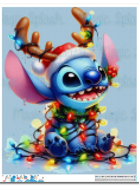 Tableau Diamant Stitch Renne – Kit Diamond Painting Personnage Stitch