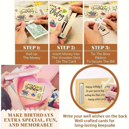 Coffret Cadeau Anniversaire Stitch – Boîte en Bois pour Argent & Messages 🎂