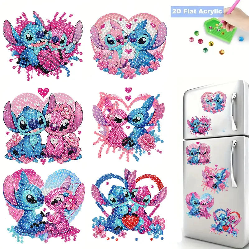 Aimants Réfrigérateur Lilo & Stitch (Peinture Diamant DIY)