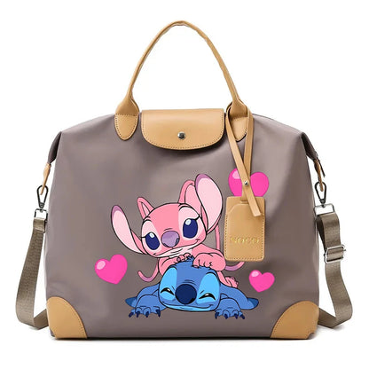 Sac à Bandoulière Stitch & Angel – Style Kawaii, Grande Capacité