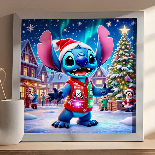 Tableau Diamant Stitch Pull de Noel – Kit Diamond Painting Complet