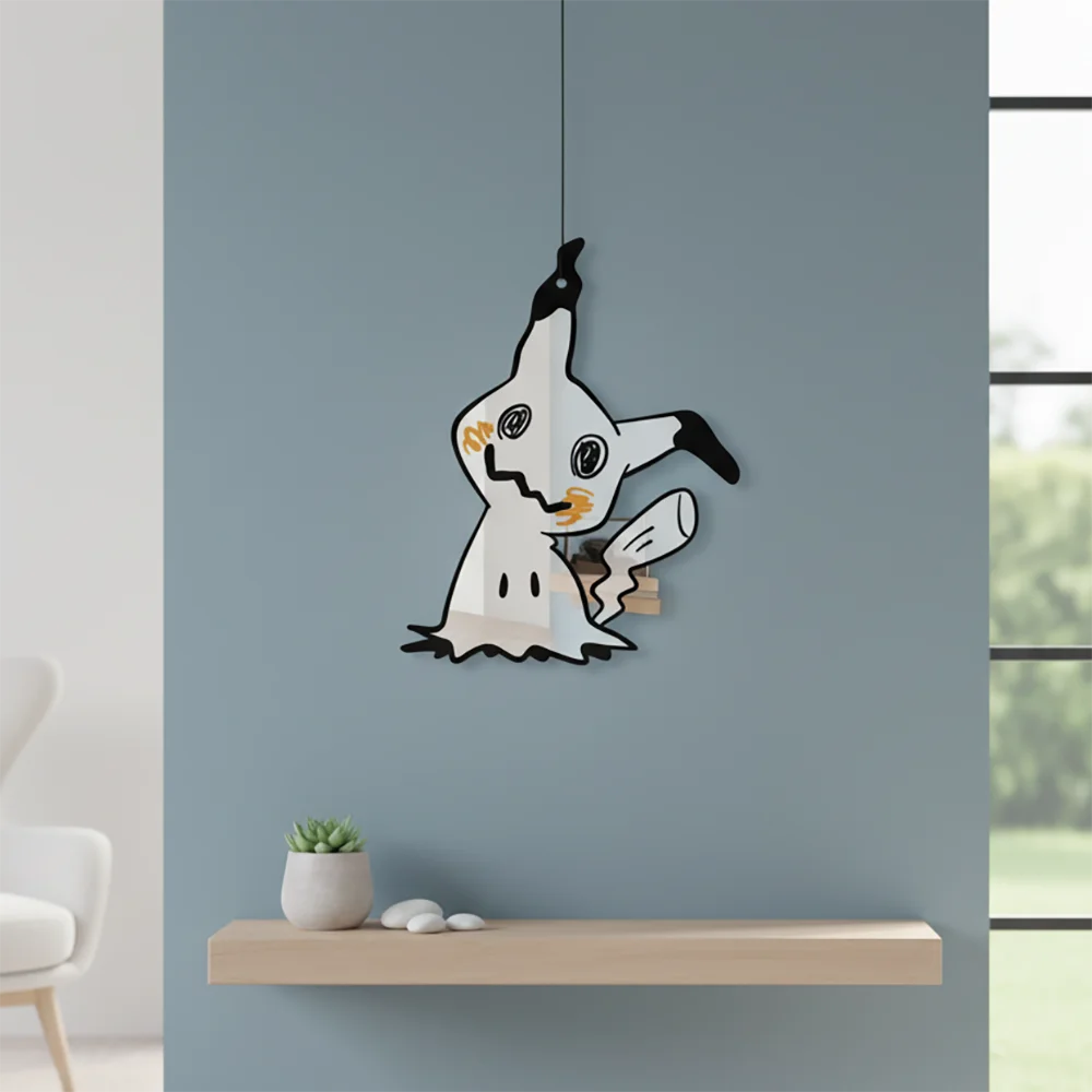 Miroir Mural Pokémon Décoratif – Design 3D Mimiqui pour Chambre & Salon