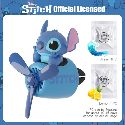 Diffuseur de Parfum pour Voiture Disney Stitch – Accessoire Auto à Hélice Rotative