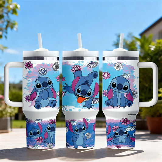 Gobelet Isotherme  1,18 L Disney Stitch – Avec Poignée et Paille