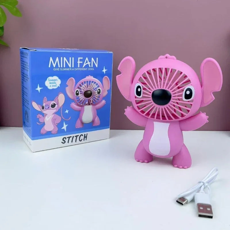 Mini Ventilateur Portable Stitch ou Angel – Édition Kawaii, Rechargeable USB