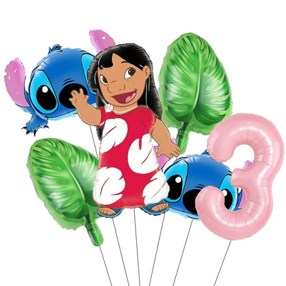 Pack Déco Anniversaire Lilo & Stitch – Chiffre au Choix & Ballons Thématiques