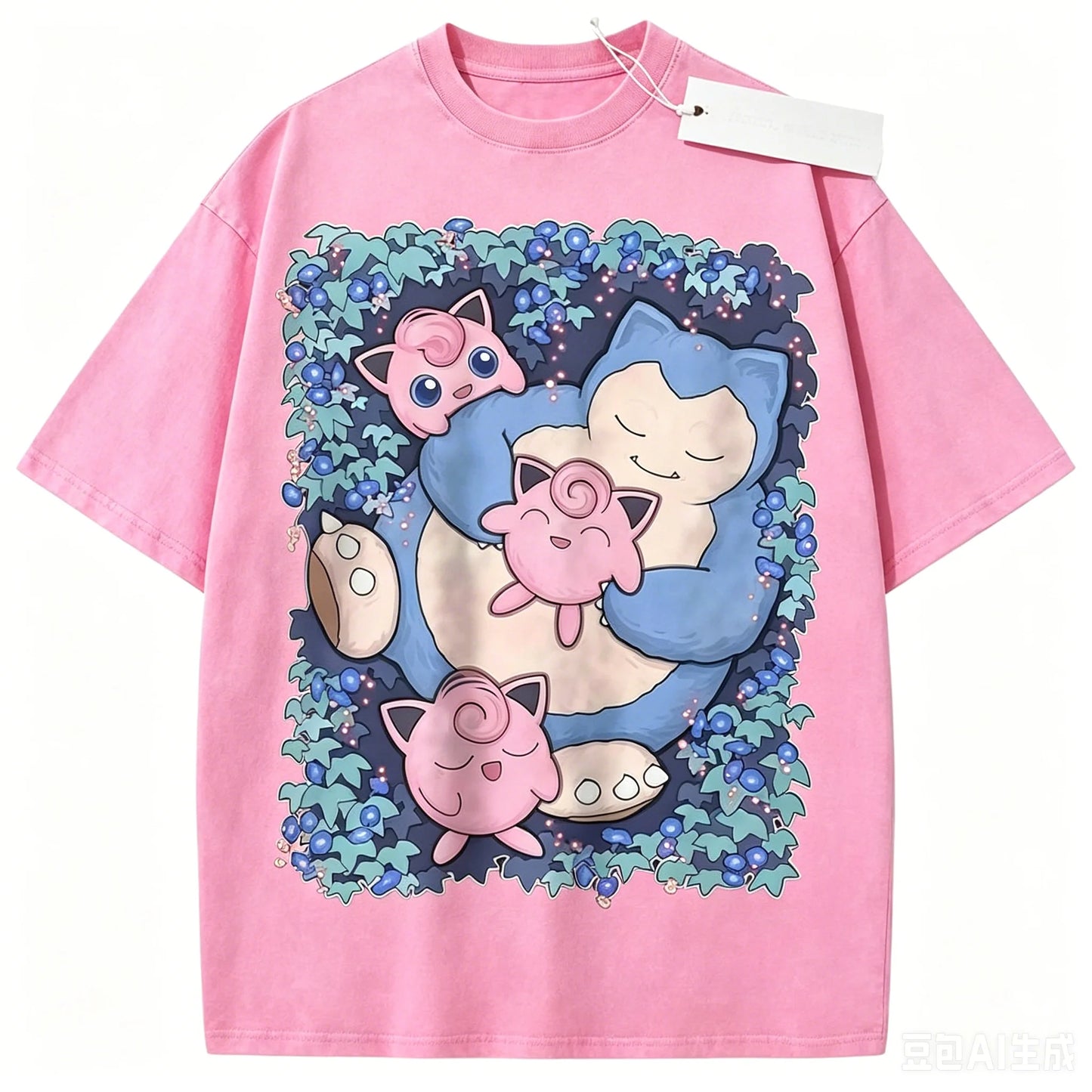 T-Shirt Pokémon Ronflex & Rondoudou – Style Cosy & Kawaii