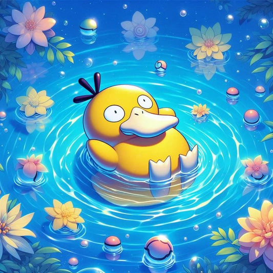 Tableau Diamant Pokémon Psykokwak – Kit Diamond Painting Complet