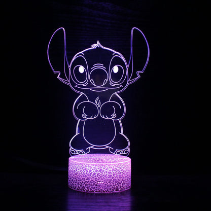 Stitch 3D LED Night Light Standing - 16 Colors with Remote Control