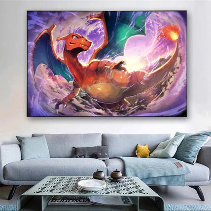 Pokémon Canvas Poster - Charizard, Charmander.