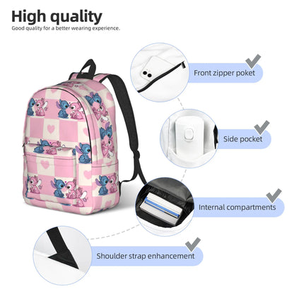 Sac à Dos Stitch & Angel – Sac Scolaire Motif Romantique