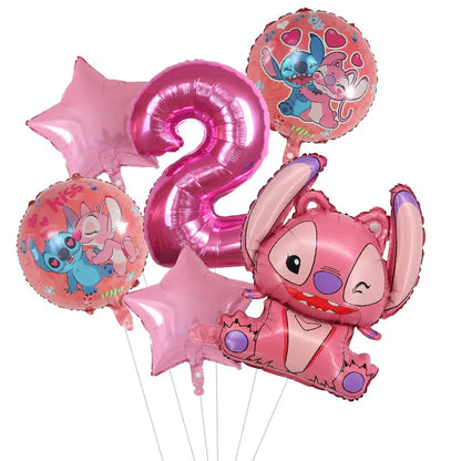 Kit de Ballons d'Anniversaire Angel - Chiffres Roses (1 à 9) - Pack de 6 Ballons
