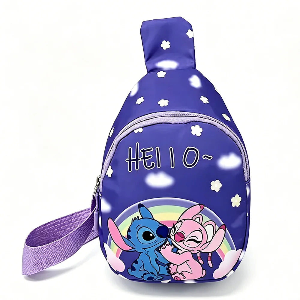 Sac de Poitrine Stitch & Angel – Sac Bandoulière Décontracté pour Enfant & Adulte