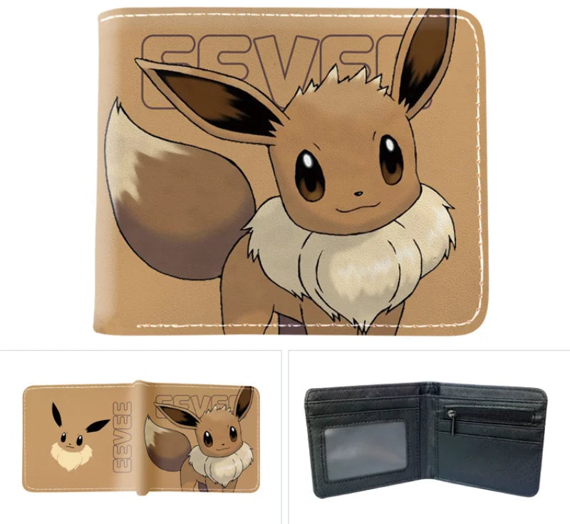Portefeuille Pokémon Évoli et Évolutions – Compact en Cuir PU (11,5 × 9,5 cm)