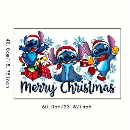 Autocollant Fenêtre "Merry Christmas" Disney Stitch (60 cm × 40 cm)
