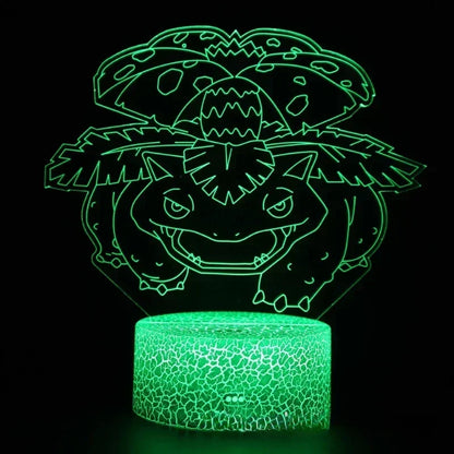 Lampe LED 3D Pokémon – 16 couleurs, télécommande & tactile