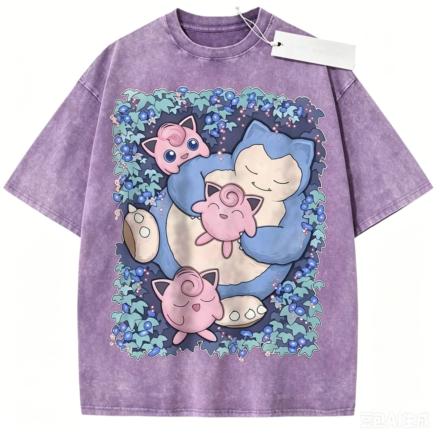 T-Shirt Pokémon Ronflex & Rondoudou – Style Cosy & Kawaii