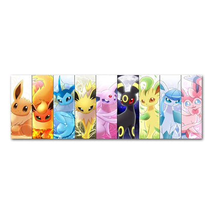 Toile Murale Pokémon Évolutions d'Évoli – Décoration Chambre Enfant / Salon