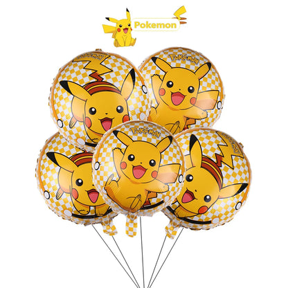 Ballons Pokémon en Aluminium – Lot de 5 Ballons 45cm