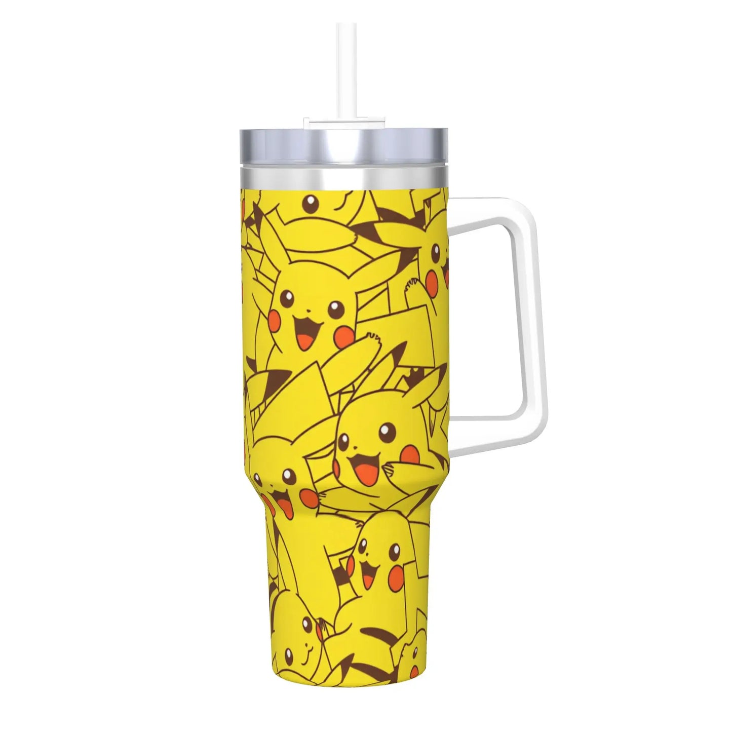 🥤 Gourde Isotherme Pokémon 40oz (1200ml) avec Poignée & Paille — Tumbler Grande Capacité