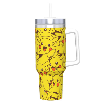 🥤 Gourde Isotherme Pokémon 40oz (1200ml) avec Poignée & Paille — Tumbler Grande Capacité