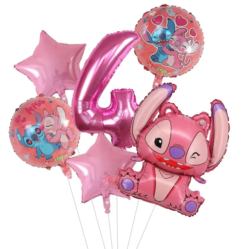 Kit de Ballons d'Anniversaire Angel - Chiffres Roses (1 à 9) - Pack de 6 Ballons