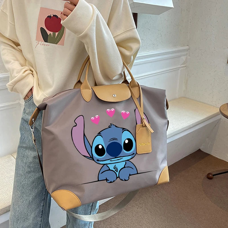 Sac à Bandoulière Stitch & Angel – Style Kawaii, Grande Capacité