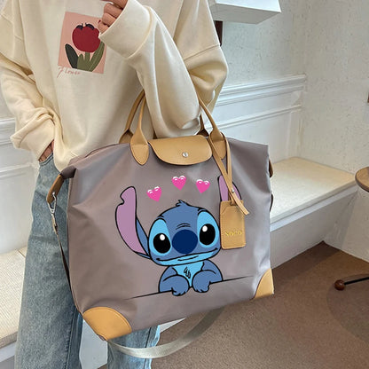 Sac à Bandoulière Stitch & Angel – Style Kawaii, Grande Capacité