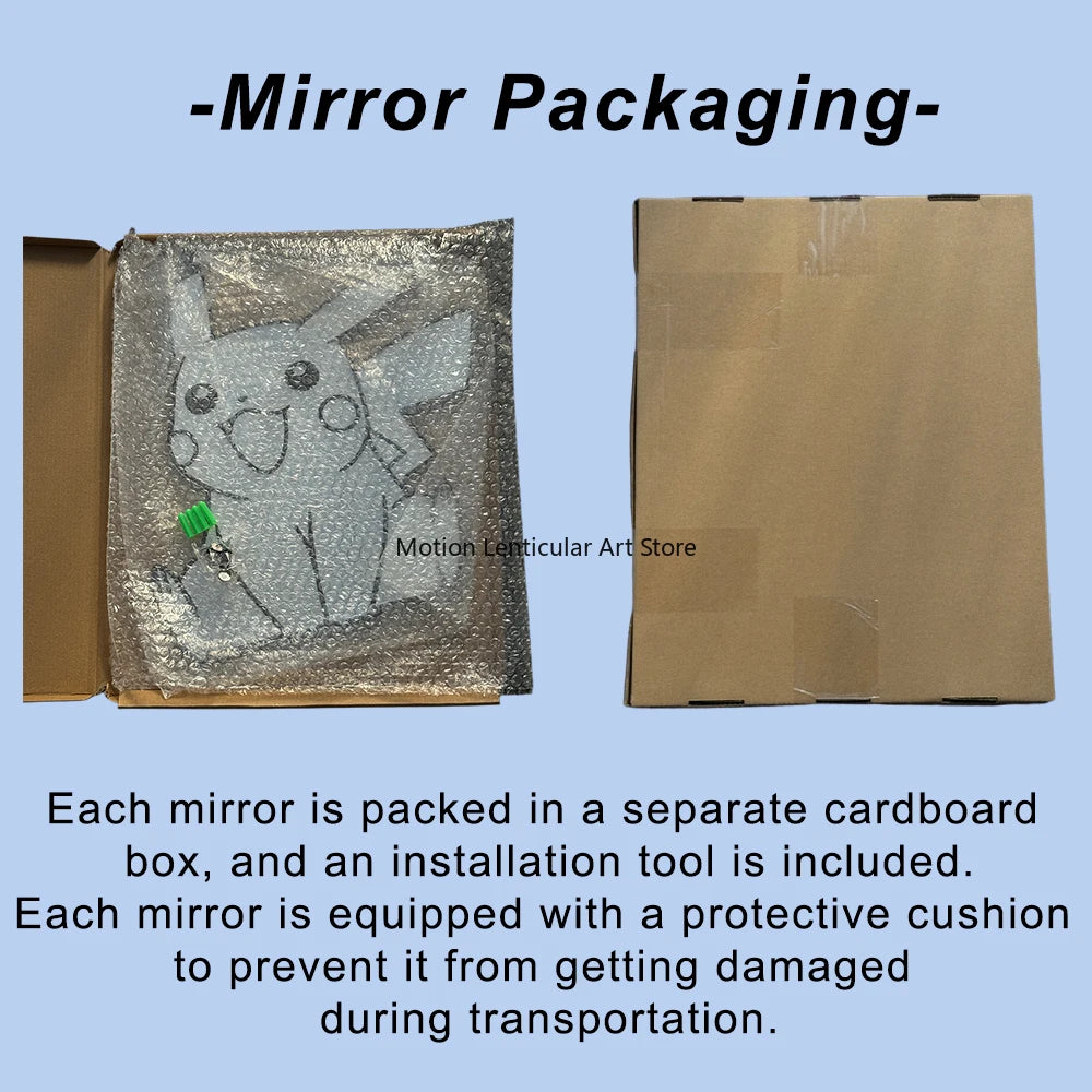 Miroir Mural Pokémon Décoratif – Design 3D Carapuce