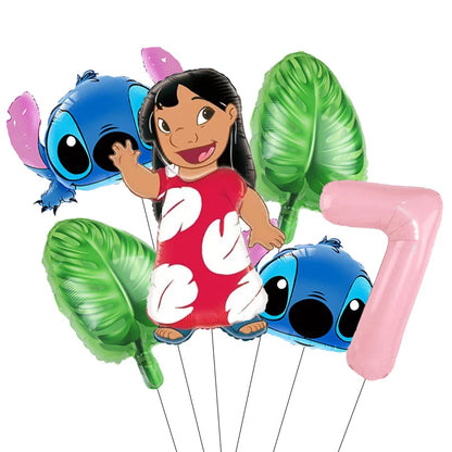Pack Déco Anniversaire Lilo & Stitch – Chiffre au Choix & Ballons Thématiques