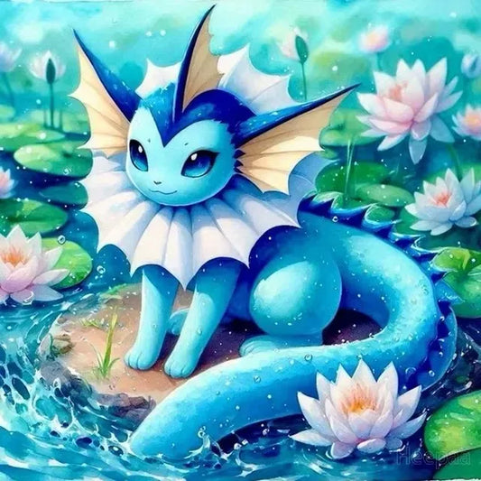 Tableau Diamant Pokémon Aquali – Kit Diamond Painting Complet
