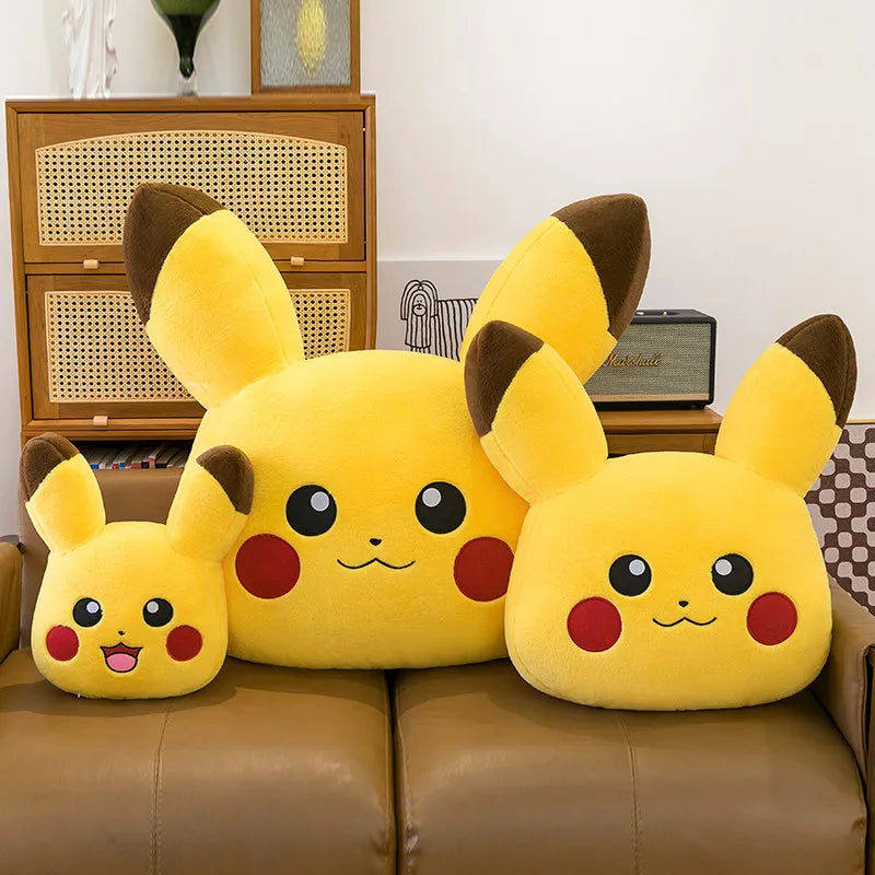 Coussin Peluche Pikachu Double Face – Oreiller Pokémon Extra-Large Décoratif (40cm,50  & 60cm)