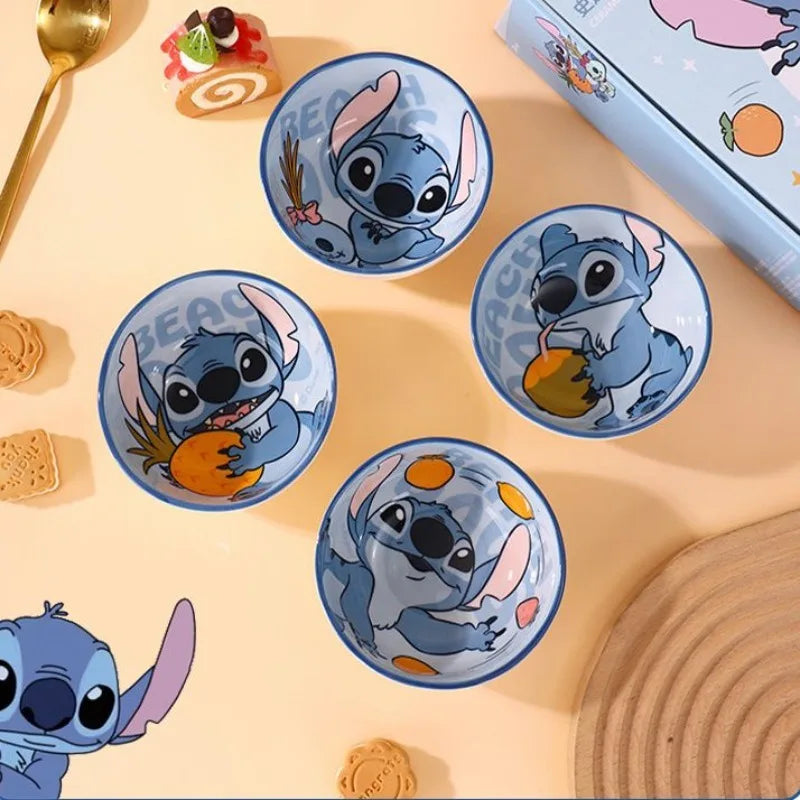 Coffret Cadeau de 4 Bols en Céramique Stitch – Design Disney