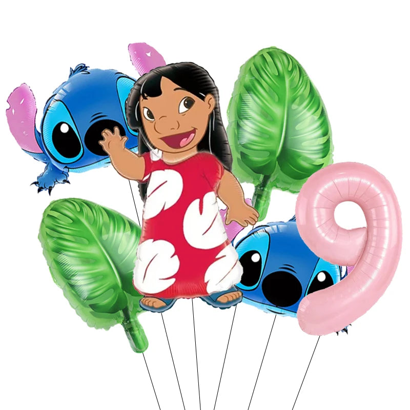 Pack Déco Anniversaire Lilo & Stitch – Chiffre au Choix & Ballons Thématiques