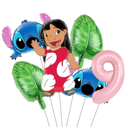 Pack Déco Anniversaire Lilo & Stitch – Chiffre au Choix & Ballons Thématiques