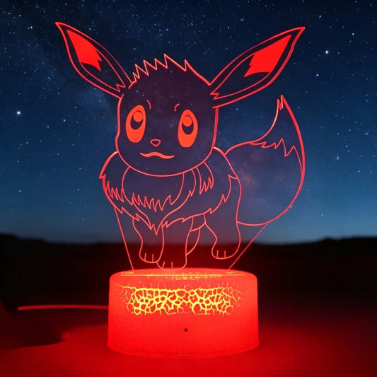 Lampe LED 3D Pokémon Evoli : Illuminez votre intérieur avec votre compagnon favori
