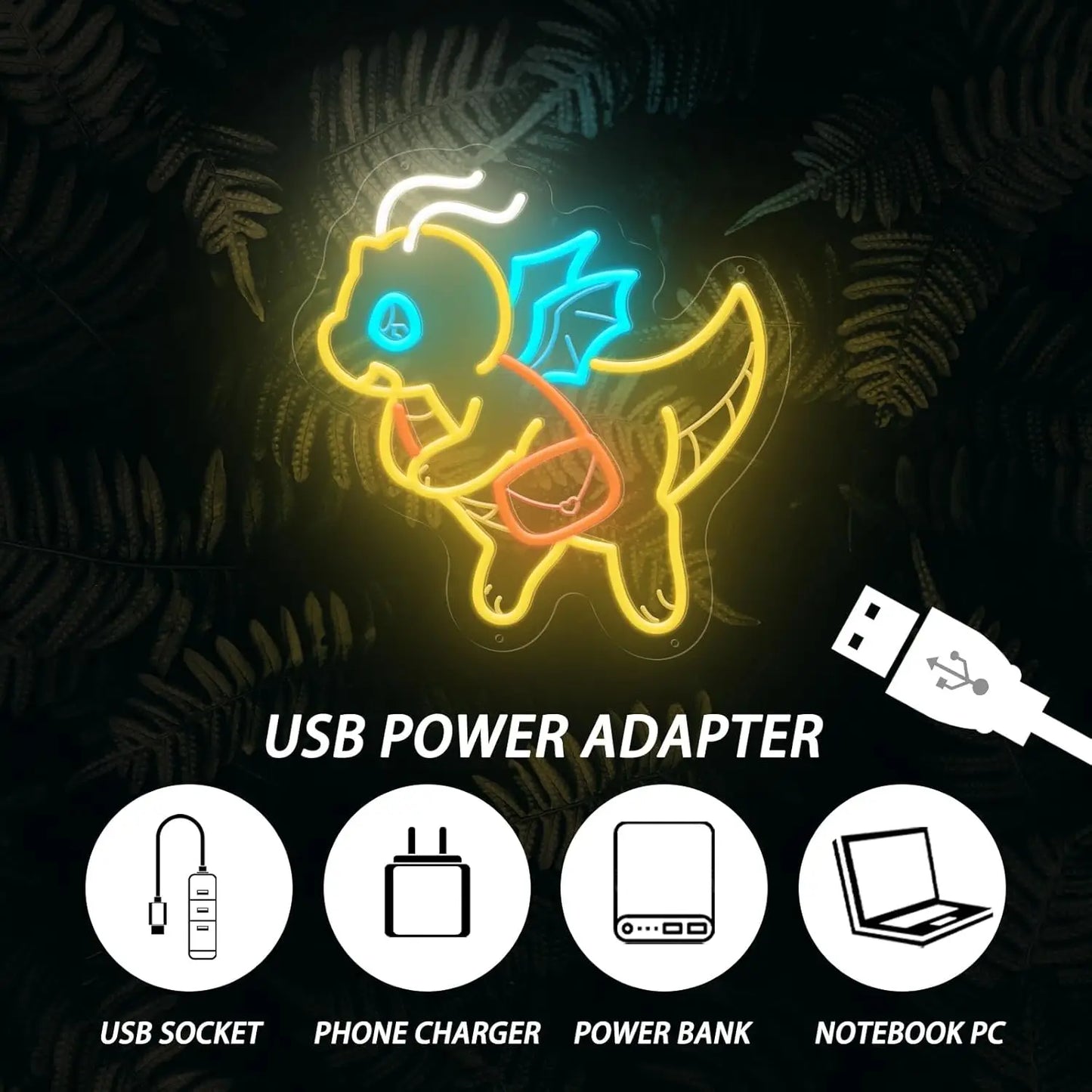Néon LED Dracolosse – Décoration Murale Lumineuse 28.5cm x 27.5cm