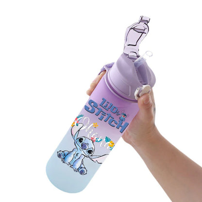 Disney Stitch Water Bottle – 750ml Water Bottle with Built-in Straw