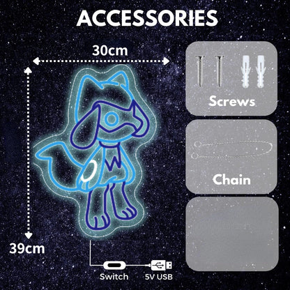Lampe Néon LED Lucario – Décoration Murale Pokémon