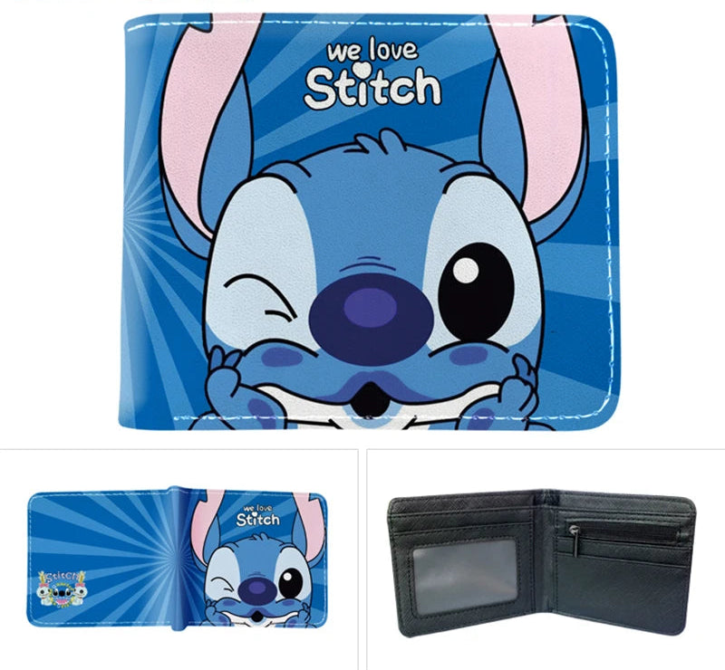 Portefeuille Stitch – Compact en Cuir PU (11,5 × 9,5 cm)