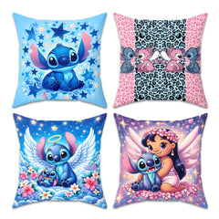 Taie d’oreiller décorative Stitch et Angel – Collection Disney Kawaii (40x40cm / 45x45cm / 50x50cm)
