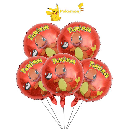 Ballons Pokémon en Aluminium – Lot de 5 Ballons 45cm