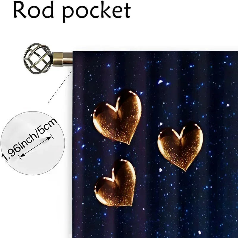 Rideaux Imprimés Stitch & Papillons – Décoration Nuit Étoilée (Set de 2 Panneaux)