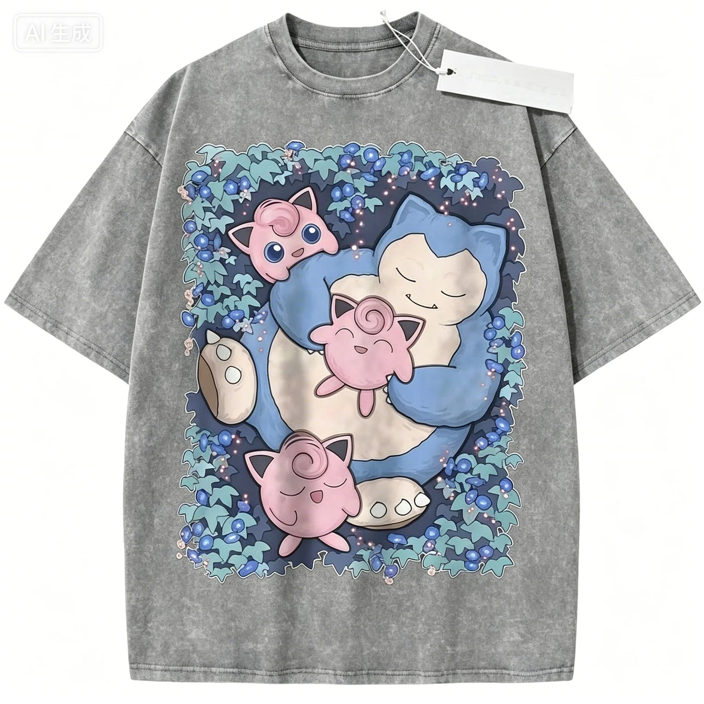 T-Shirt Pokémon Ronflex & Rondoudou – Style Cosy & Kawaii
