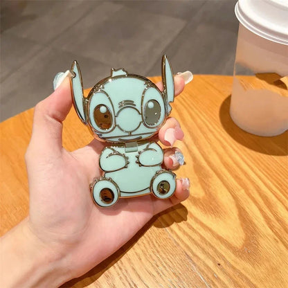 Disney Anime Stitch Kawaii Cell Phone Holder - Foldable Mirror Gift for Girls